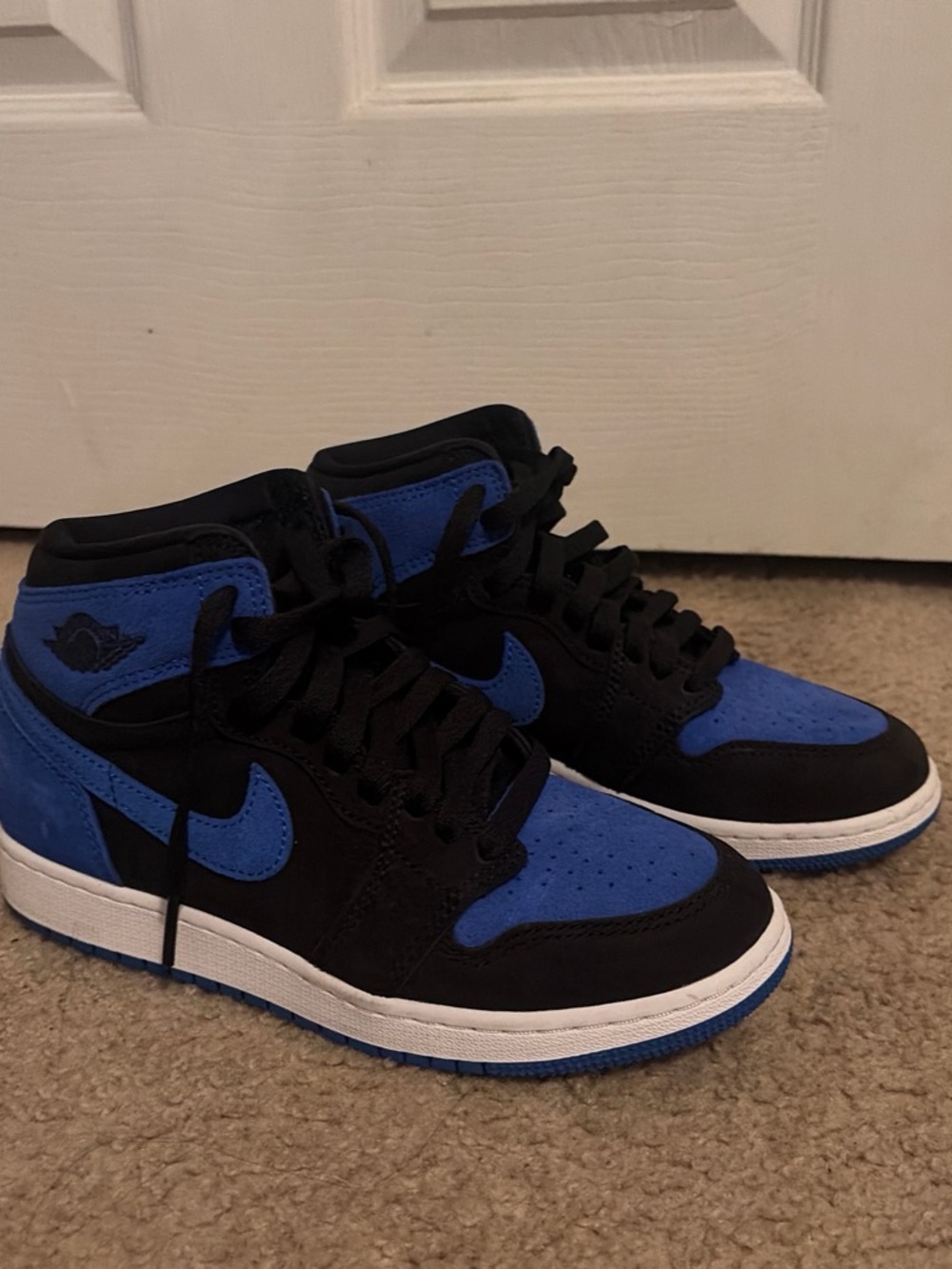 Nike Air Jordan 1 High Black and Blue Retro Sneakers